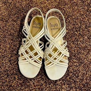 Size 9 white low inch heels